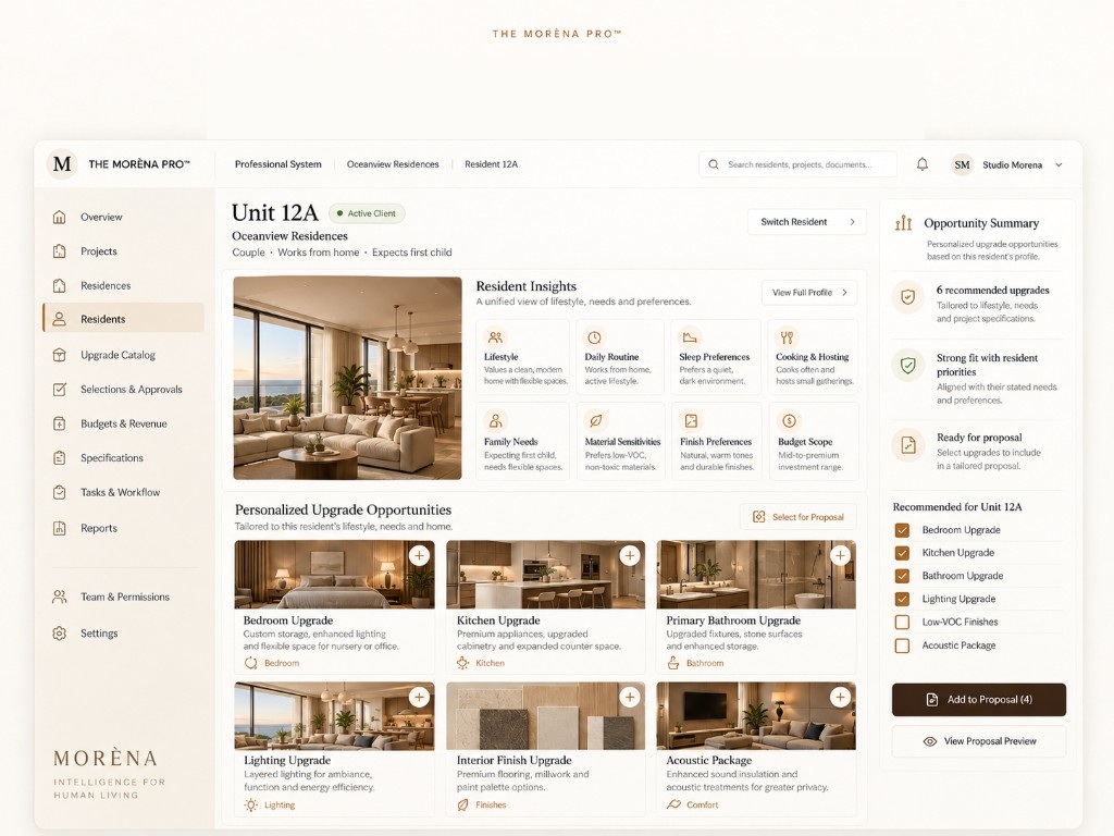 Unit 12A resident priorities and personalized upgrade opportunities